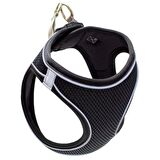 Mita Air Mesh Kedi Köpek Göğüs Tasması Çift Reflektörlü, Terletmeyen Siyah/ Black